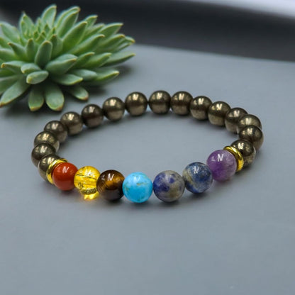 Pyrite x Seven Chakra Bracelet (Certified)