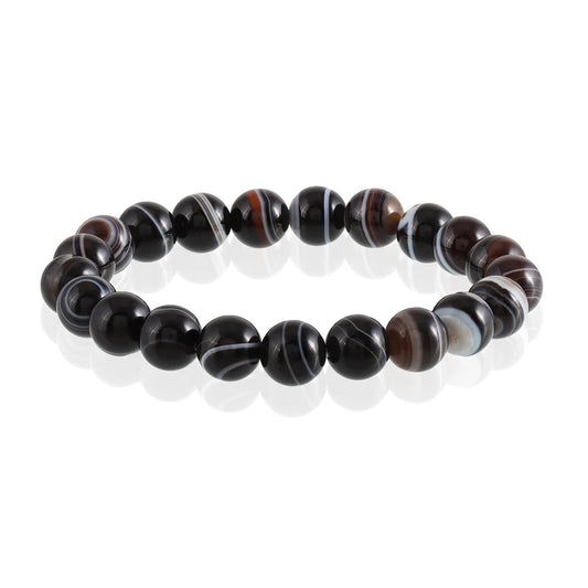 Black Agate (Hakik) Gemstone Bracelet (Certified)