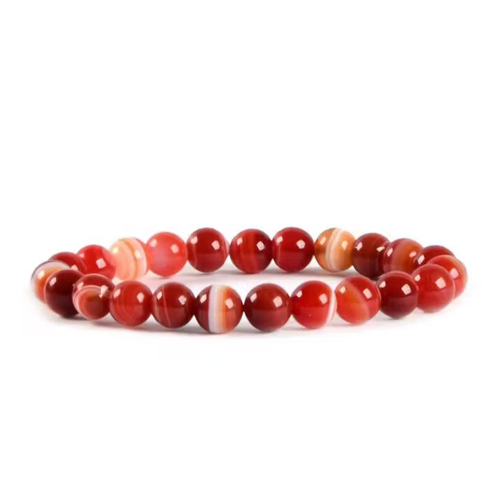 Red Agate (Hakik) Gemstone Bracelet (Certified)